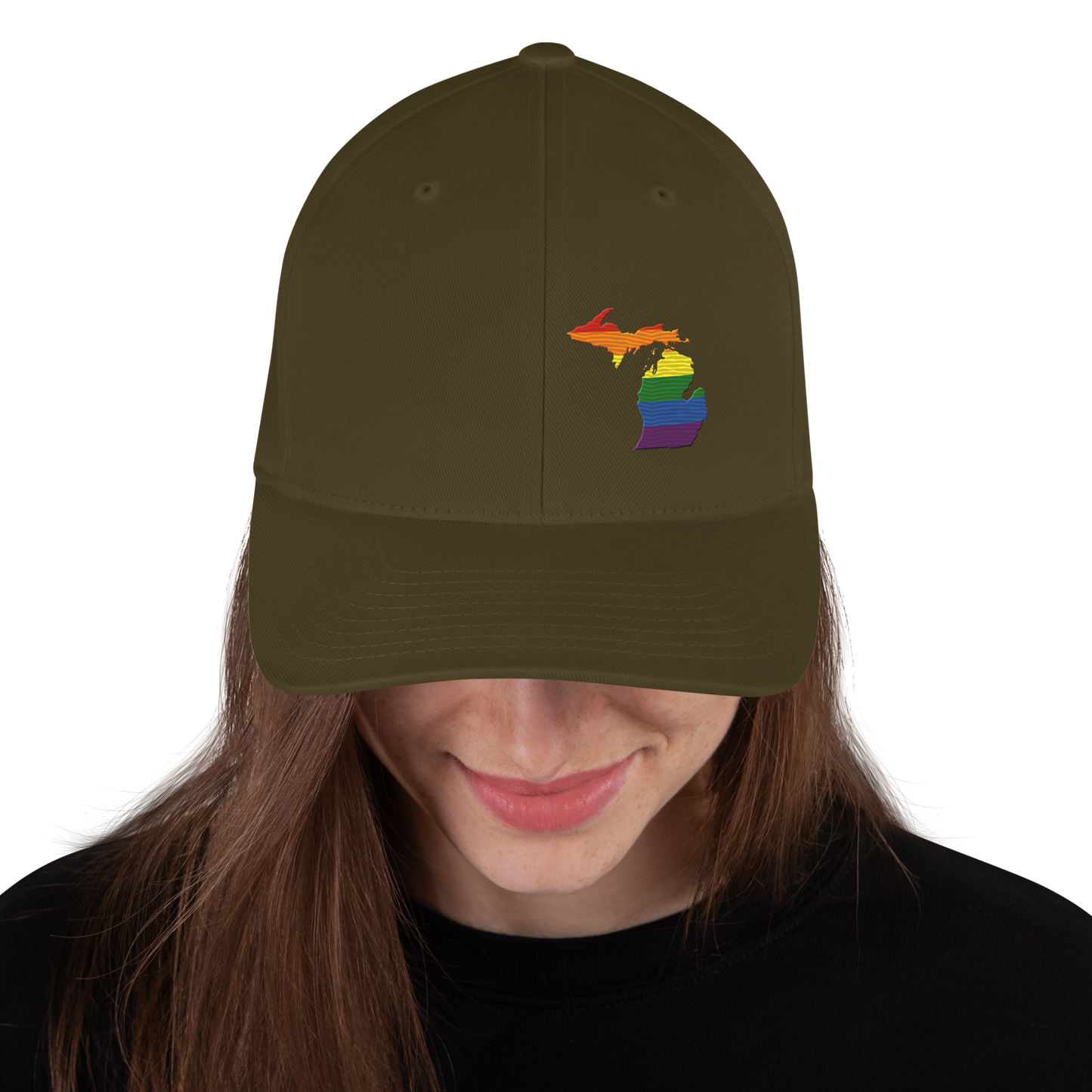 Michigan Fitted Baseball Cap (Rainbow Pride Edition)