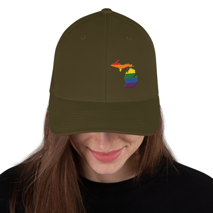 Michigan Fitted Baseball Cap (Rainbow Pride Edition)