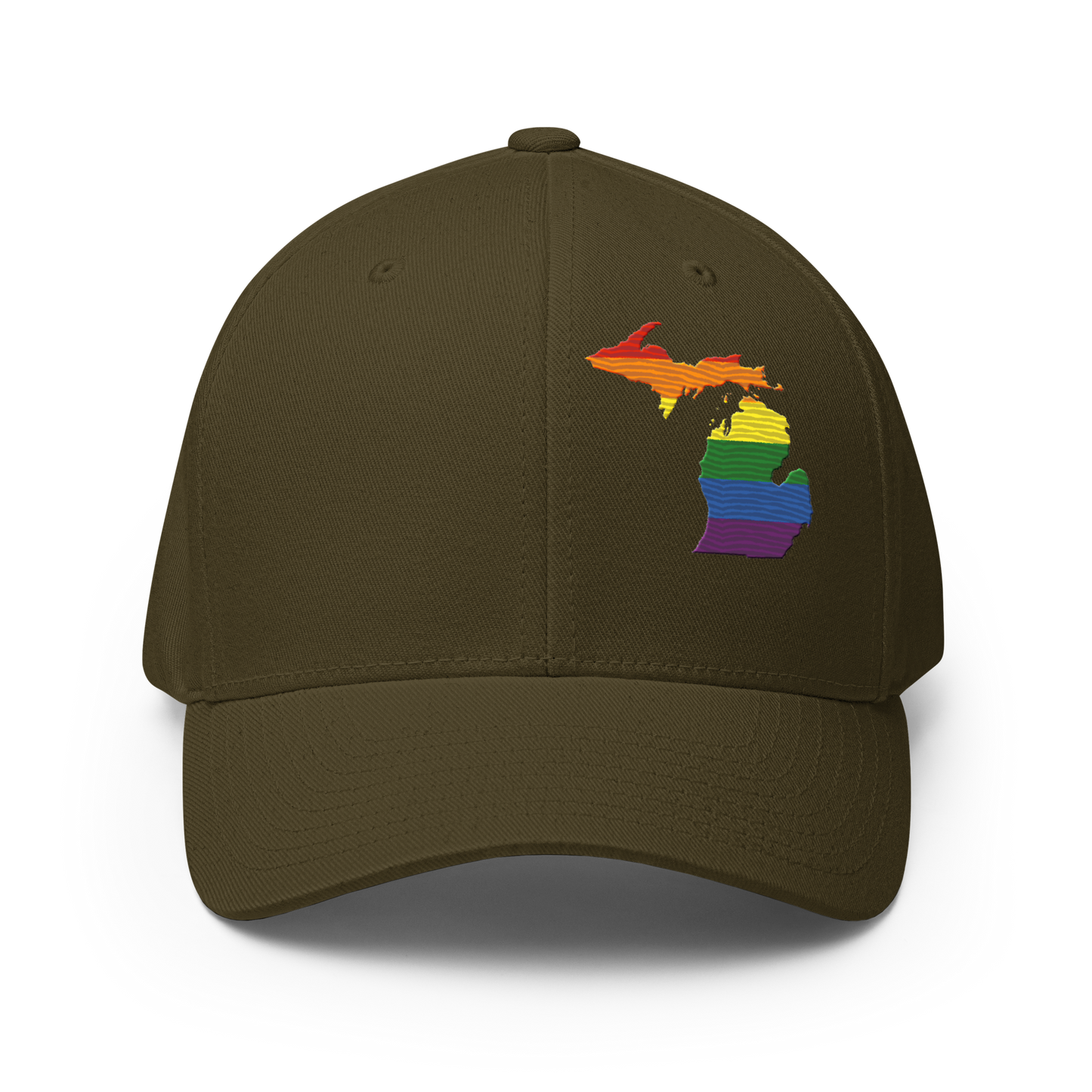 Michigan Fitted Baseball Cap (Rainbow Pride Edition)