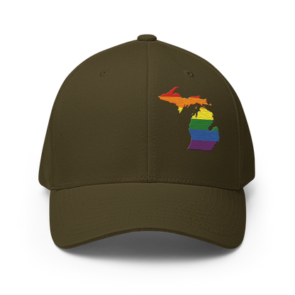 Michigan Fitted Baseball Cap (Rainbow Pride Edition)