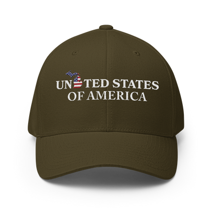 Michigan 'United States of America' Fitted Baseball Cap