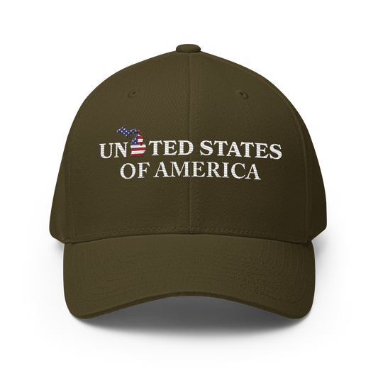 Michigan 'United States of America' Fitted Baseball Cap