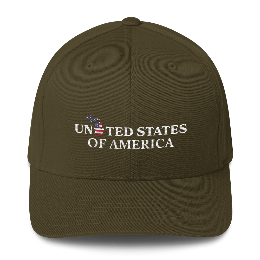 Michigan 'United States of America' Fitted Baseball Cap