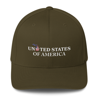 Michigan 'United States of America' Fitted Baseball Cap