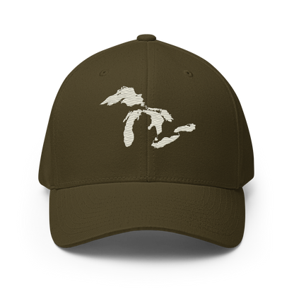 Great Lakes Fitted Baseball Cap (Ivory White)