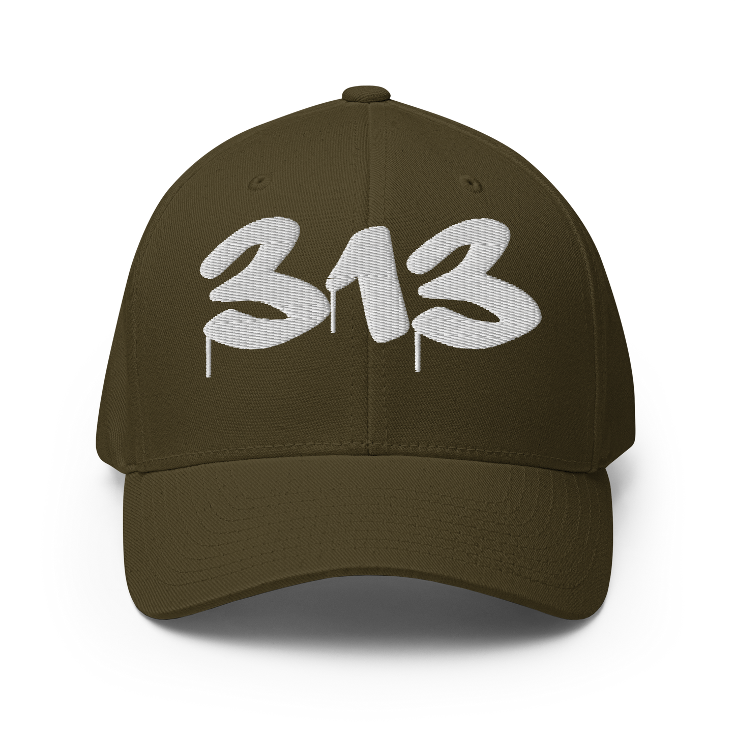 Detroit '313' Fitted Baseball Cap (Tag Font)