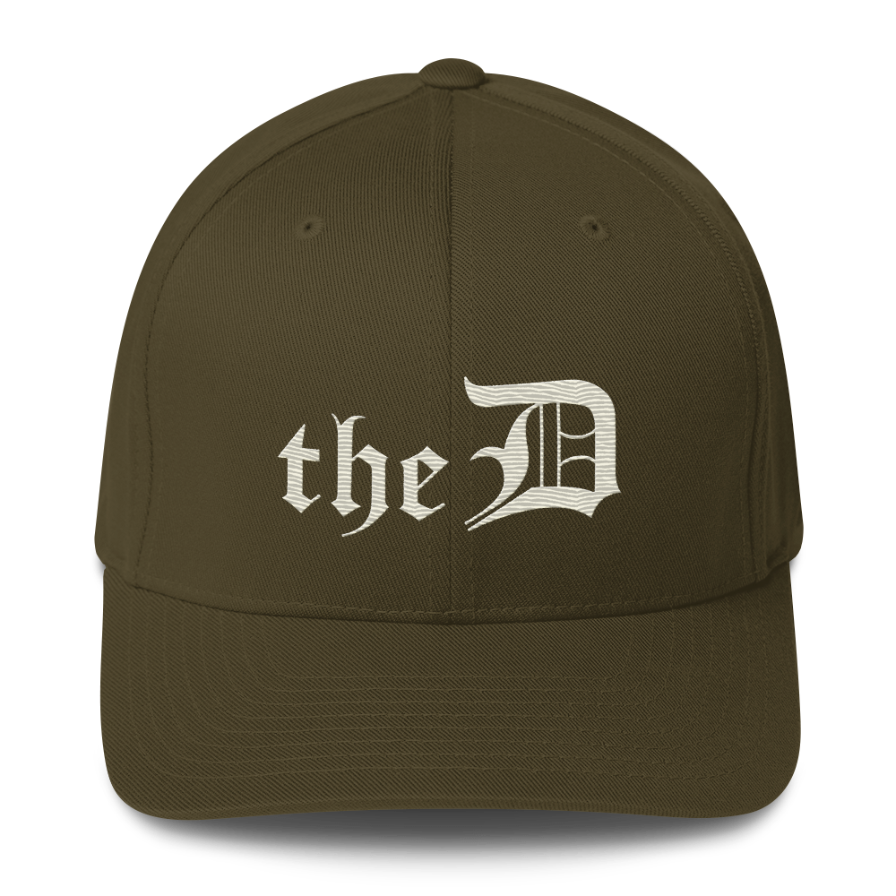 Detroit 'The D' Fitted Baseball Cap | Ivory White