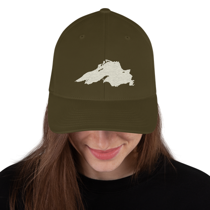 Lake Superior Fitted Baseball Cap | Ivory White