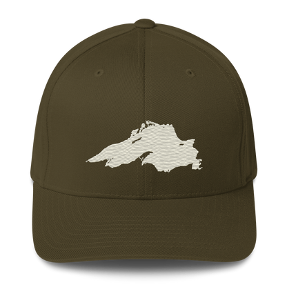 Lake Superior Fitted Baseball Cap | Ivory White