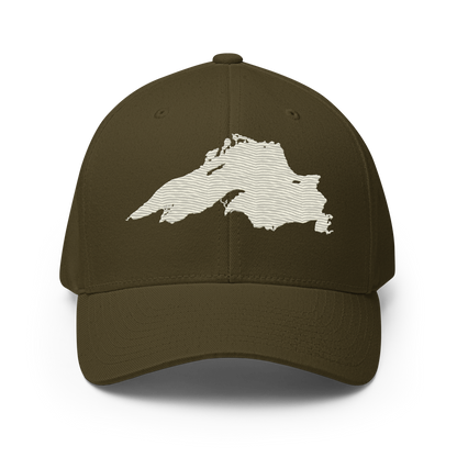 Lake Superior Fitted Baseball Cap | Ivory White