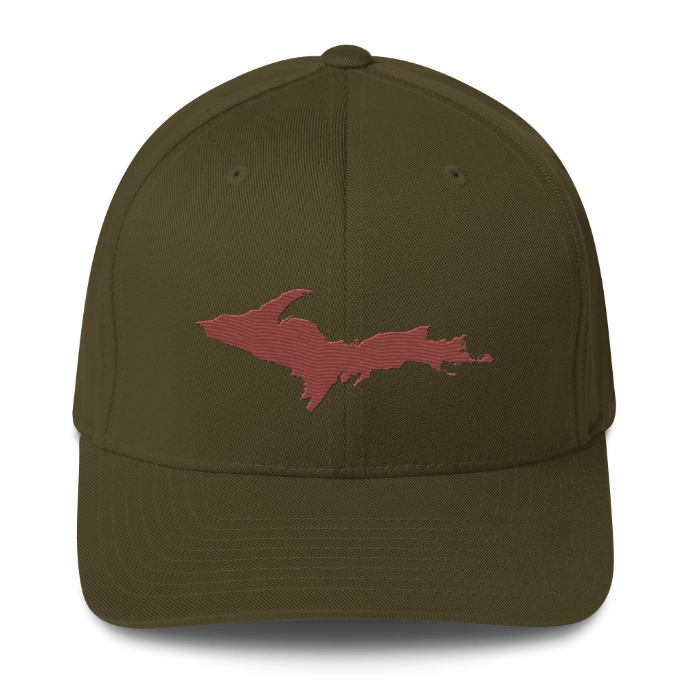 Upper Peninsula Fitted Baseball Cap | Ore Dock Red