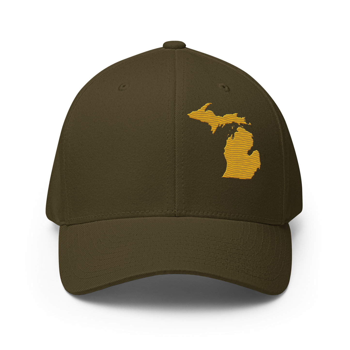 Michigan Fitted Baseball Cap | Gold Outline