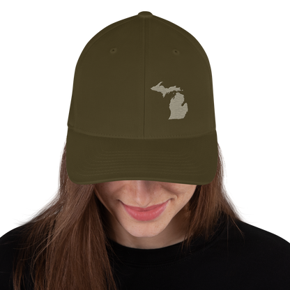 Michigan Fitted Baseball Cap | Petoskey Beige Outline