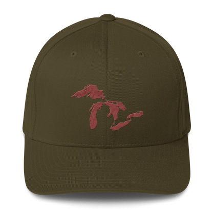 Great Lakes Fitted Baseball Cap | Ore Dock Red