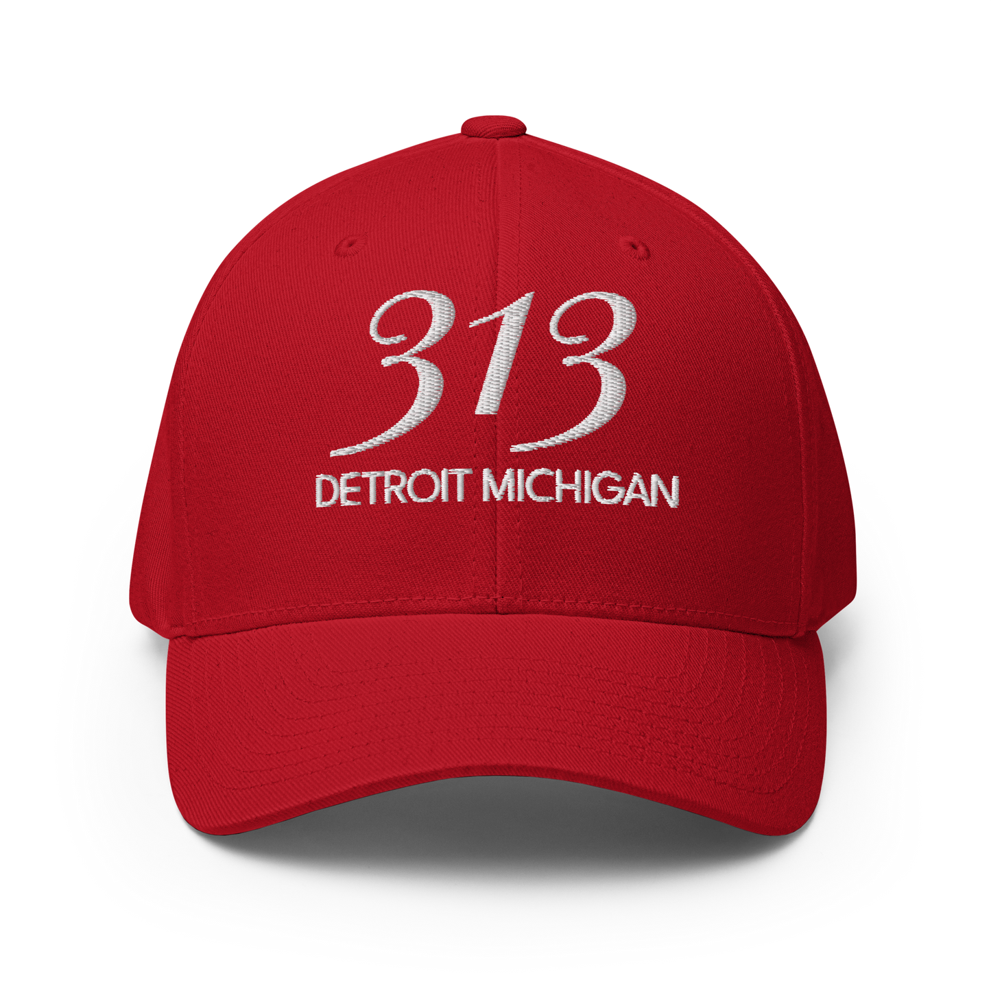 '313 Detroit Michigan' Fitted Baseball Cap