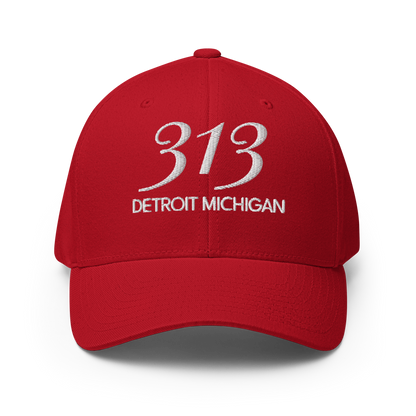 '313 Detroit Michigan' Fitted Baseball Cap