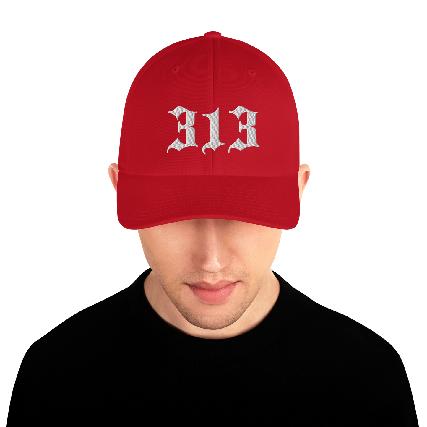 Detroit '313' Fitted Baseball Cap (Old English)