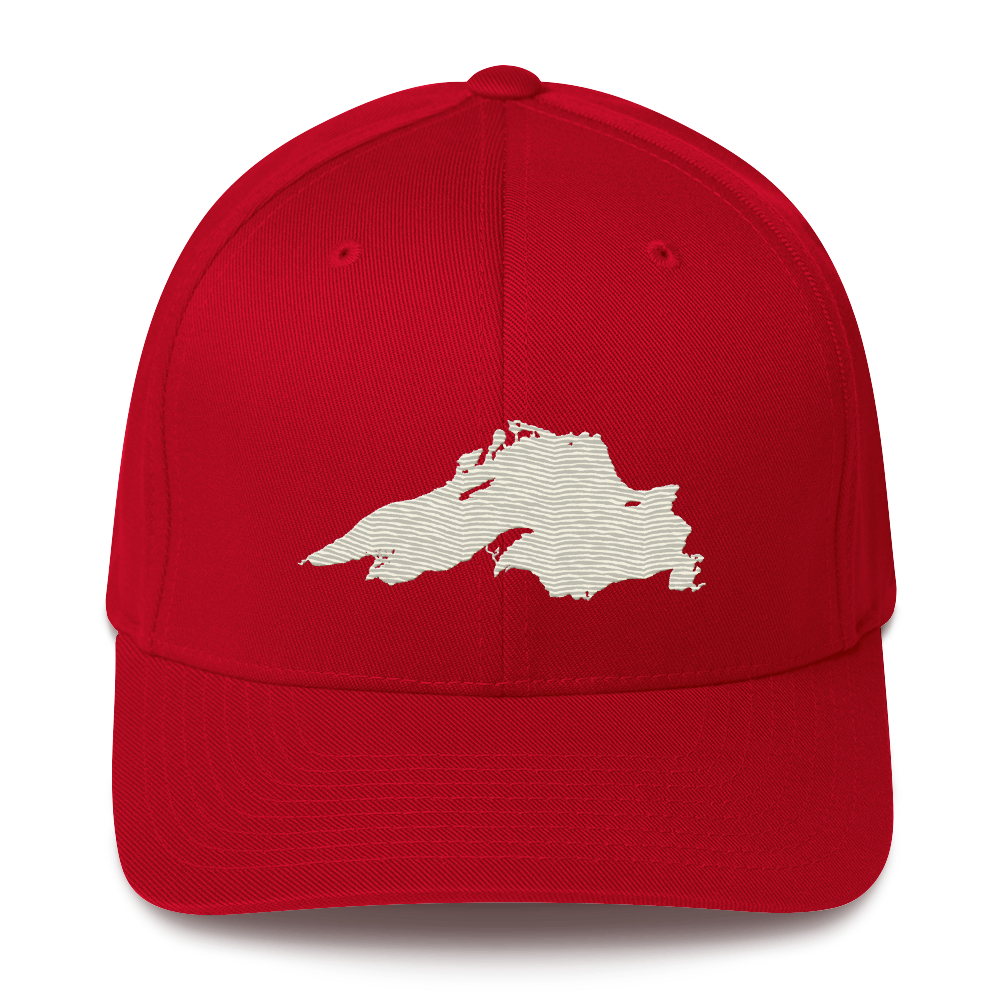 Lake Superior Fitted Baseball Cap | Ivory White