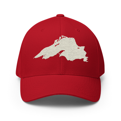 Lake Superior Fitted Baseball Cap | Ivory White