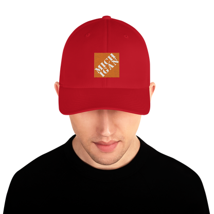 'Michigan' Fitted Baseball Cap | Construction Retail Parody