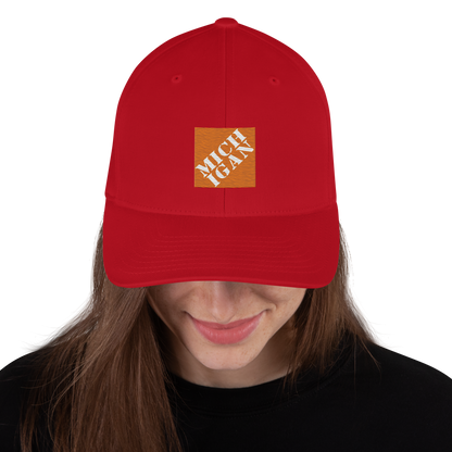 'Michigan' Fitted Baseball Cap | Construction Retail Parody