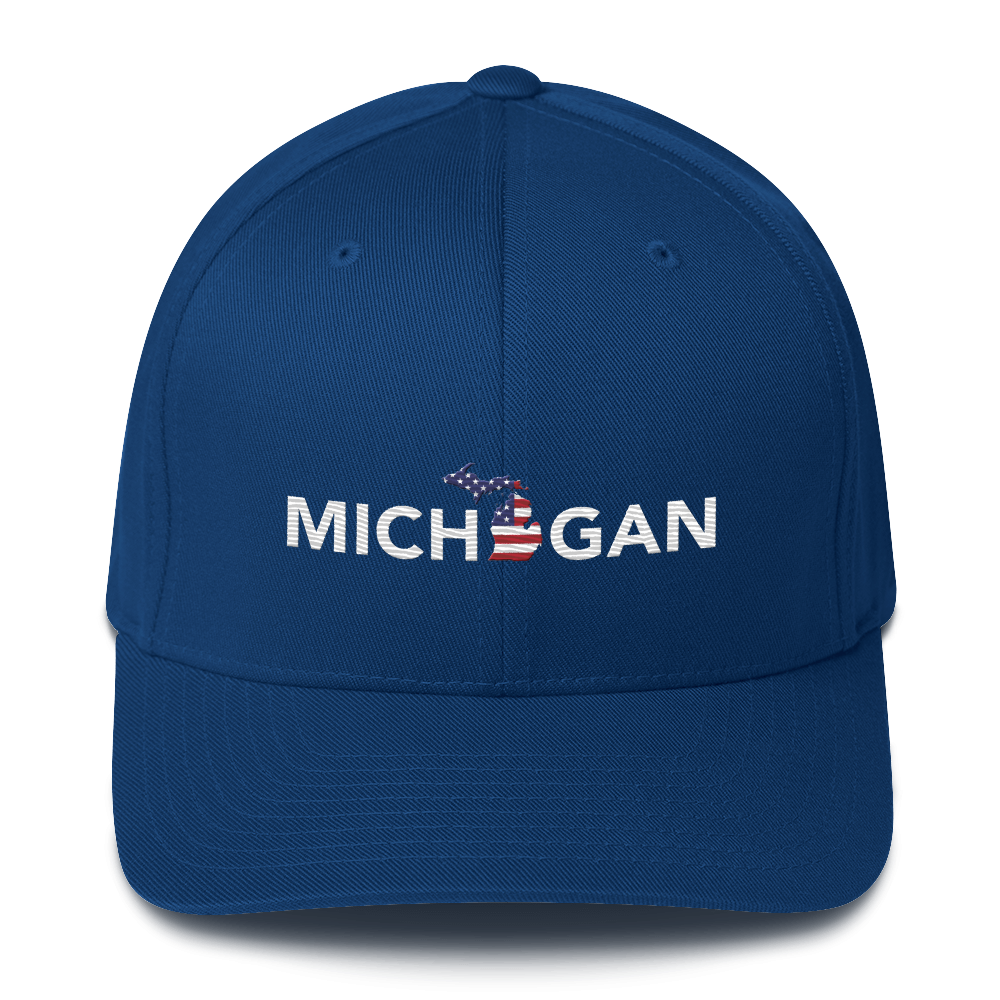 'Michigan' Fitted Baseball Cap (Sans Font Patriot Edition)