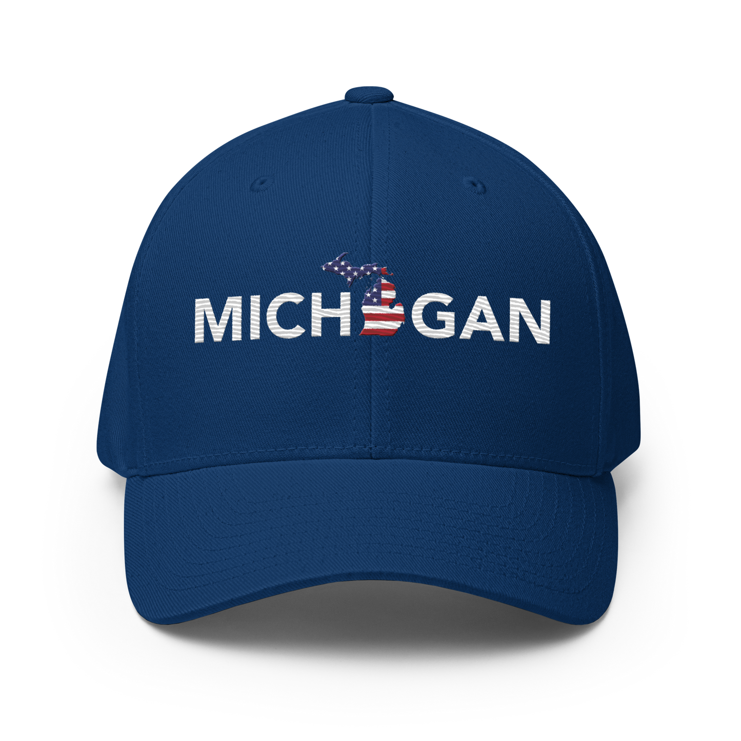 'Michigan' Fitted Baseball Cap (Sans Font Patriot Edition)