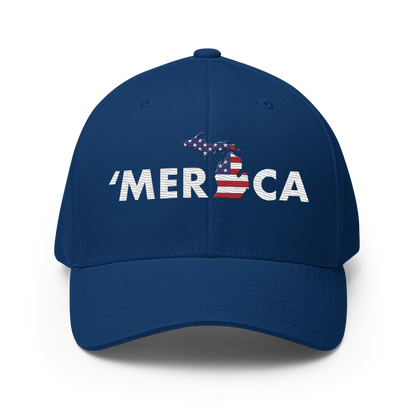 Michigan 'Merica' Fitted Baseball Cap