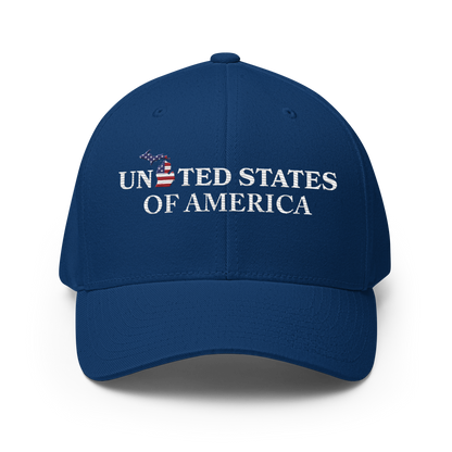 Michigan 'United States of America' Fitted Baseball Cap