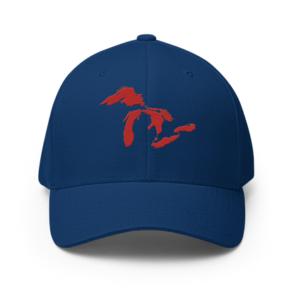 Great Lakes Fitted Baseball Cap (Aliform Red)