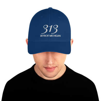 '313 Detroit Michigan' Fitted Baseball Cap