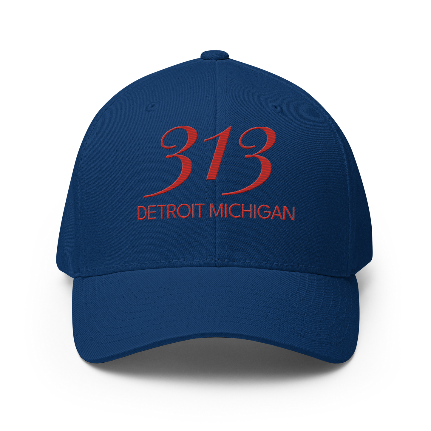 '313 Detroit Michigan' Fitted Baseball Cap | Aliform Red