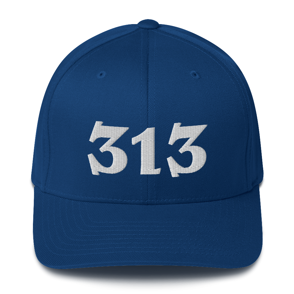 Detroit '313' Fitted Baseball Cap (Angry Font)