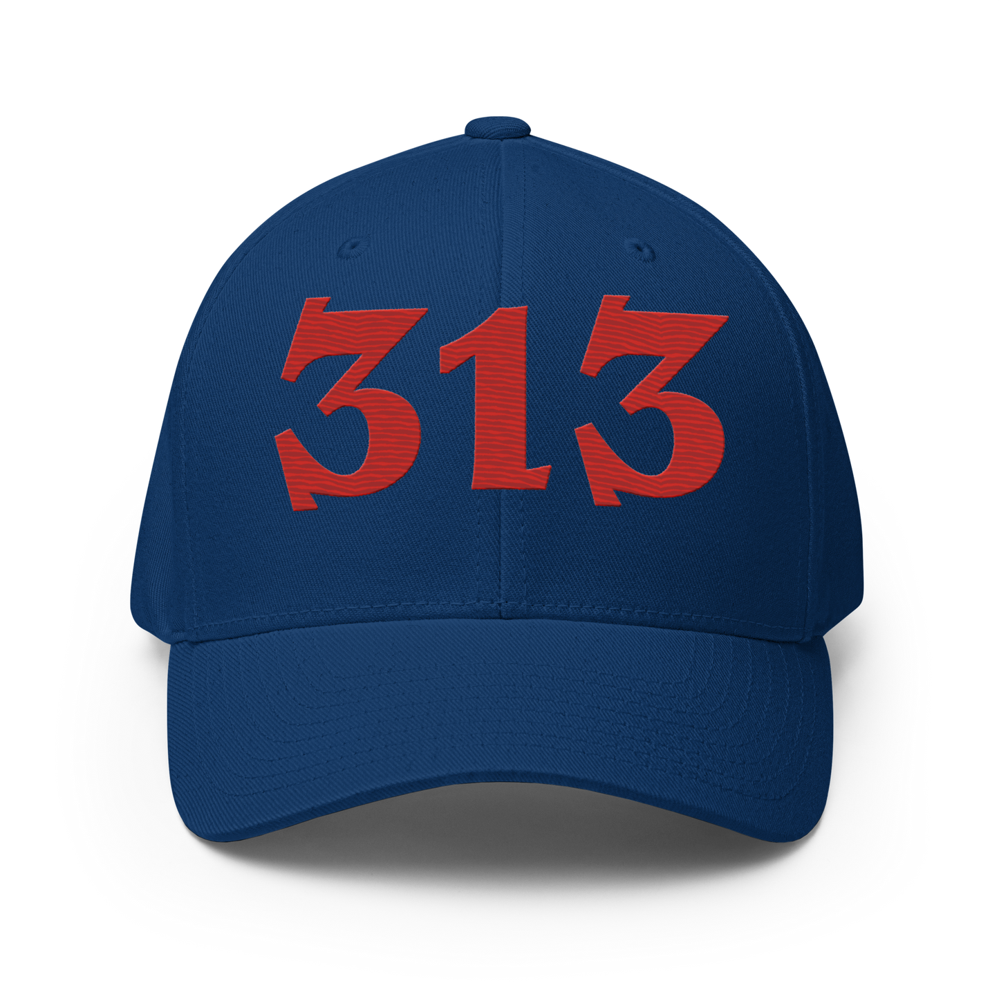 Detroit '313' Fitted Baseball Cap (Angry Font) | Aliform Red