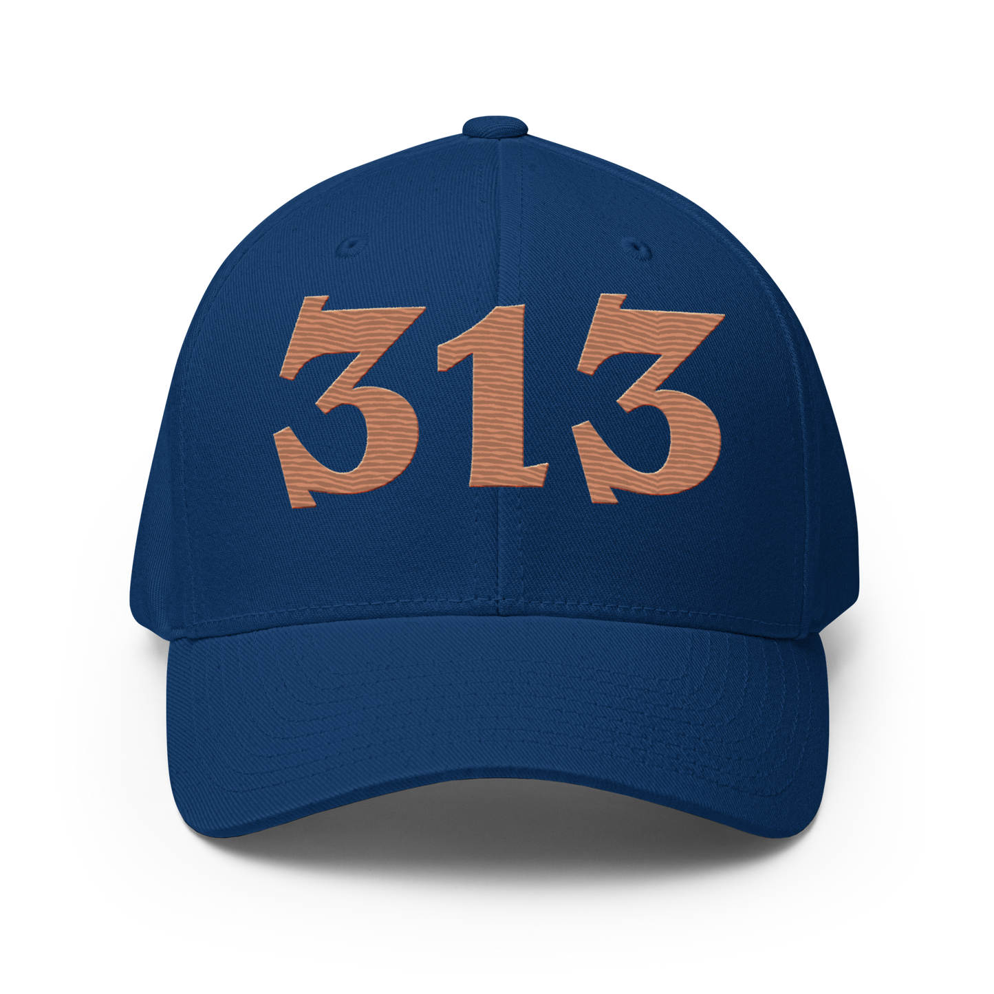 Detroit '313' Fitted Baseball Cap (Angry Font) | Copper