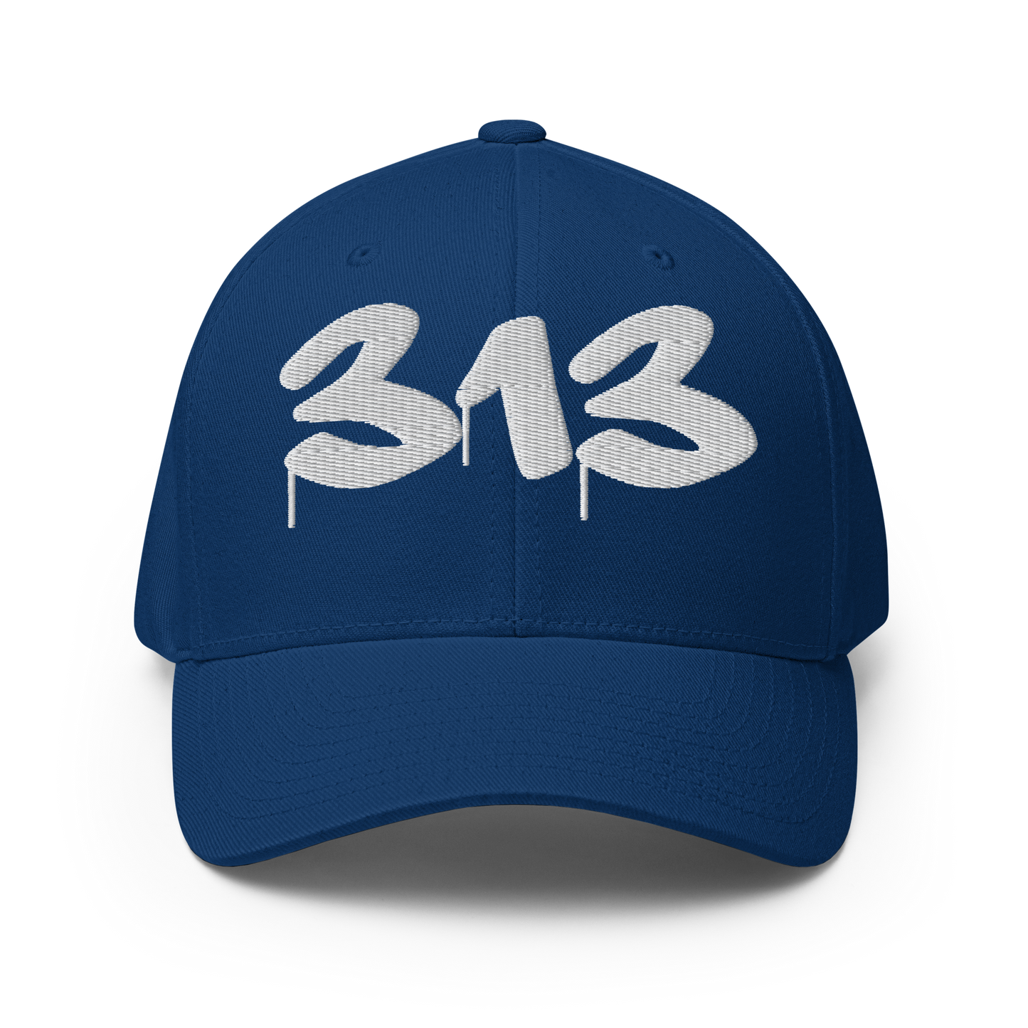 Detroit '313' Fitted Baseball Cap (Tag Font)