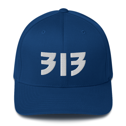 Detroit '313' Fitted Baseball Cap (Glam Font)