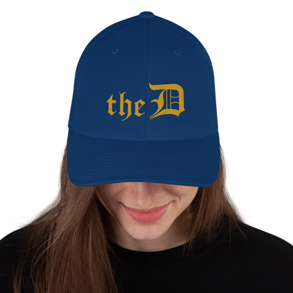 Detroit 'The D' Fitted Baseball Cap | Gold