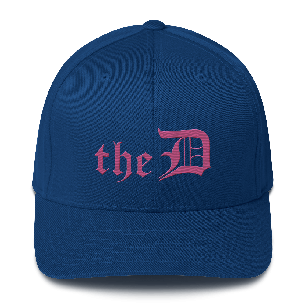 Detroit 'The D' Fitted Baseball Cap | Apple Blossom Pink