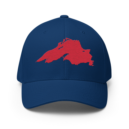 Lake Superior Fitted Baseball Cap | Lighthouse Red