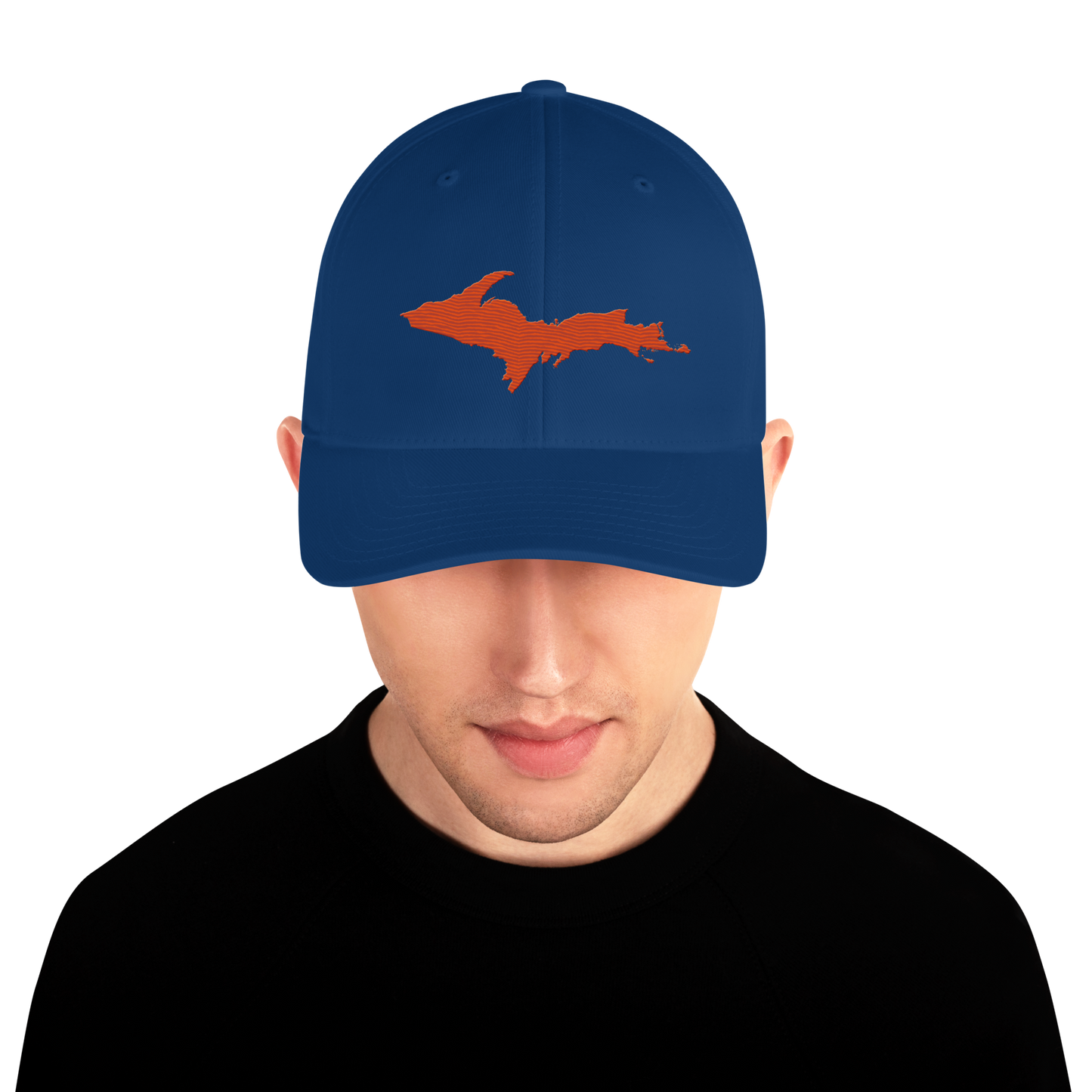 Upper Peninsula Fitted Baseball Cap | Maple Leaf Orange