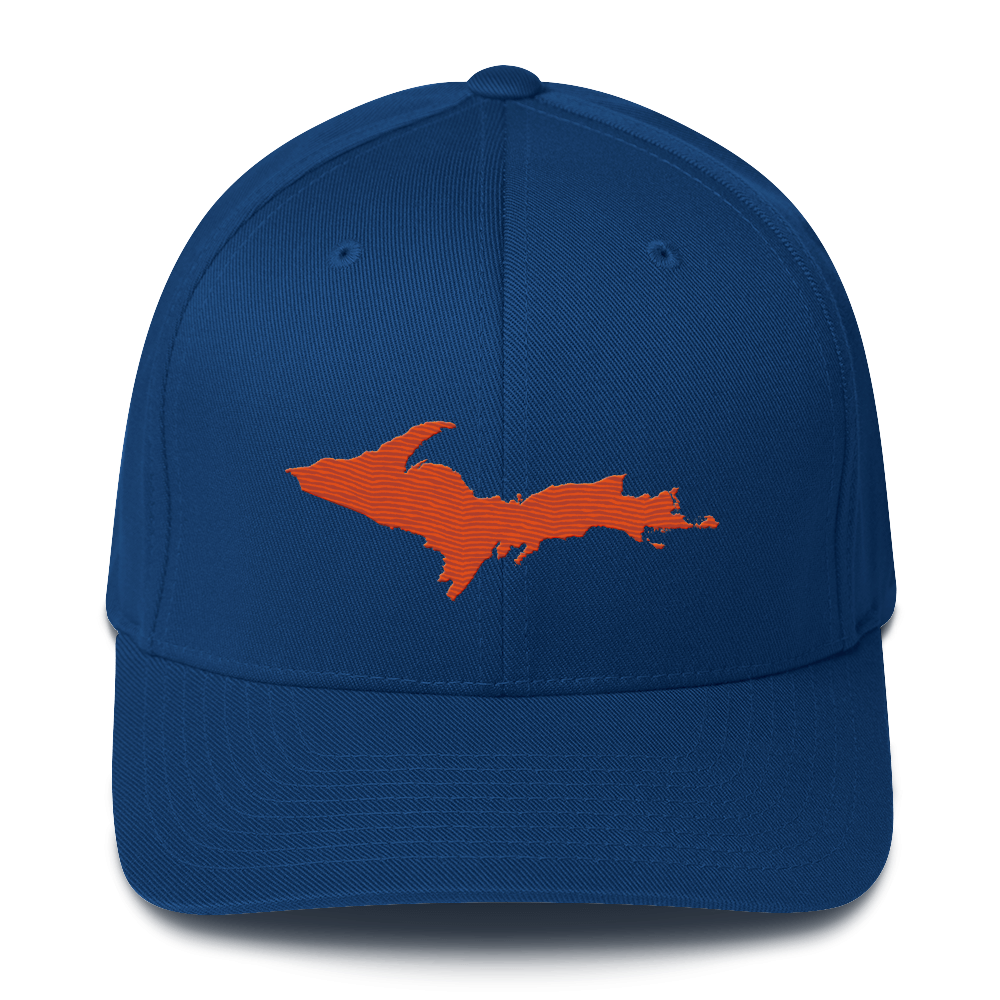 Upper Peninsula Fitted Baseball Cap | Maple Leaf Orange