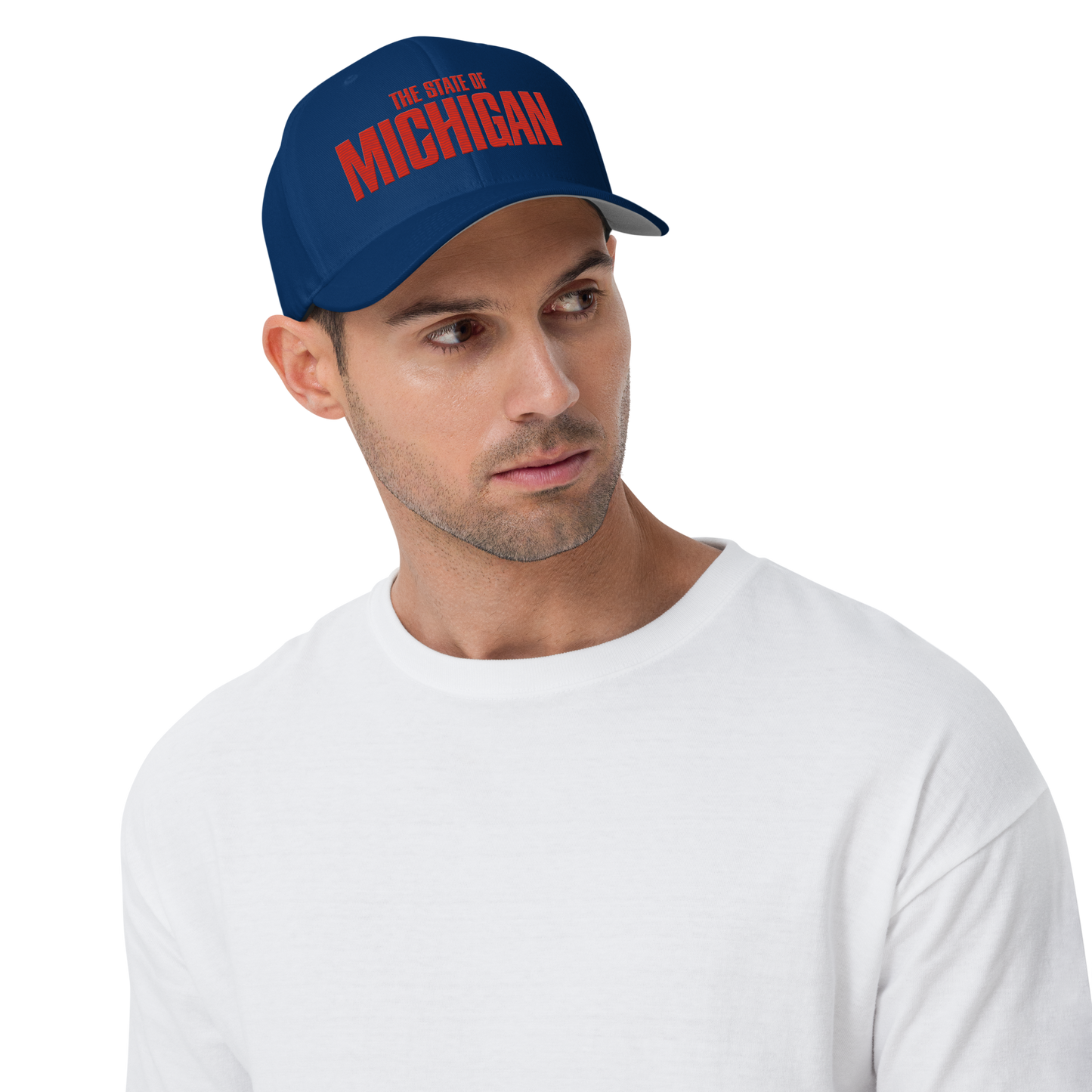 'The State of Michigan' Fitted Baseball Cap | Flying Superhero Parody