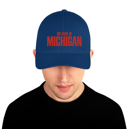 'The State of Michigan' Fitted Baseball Cap | Flying Superhero Parody