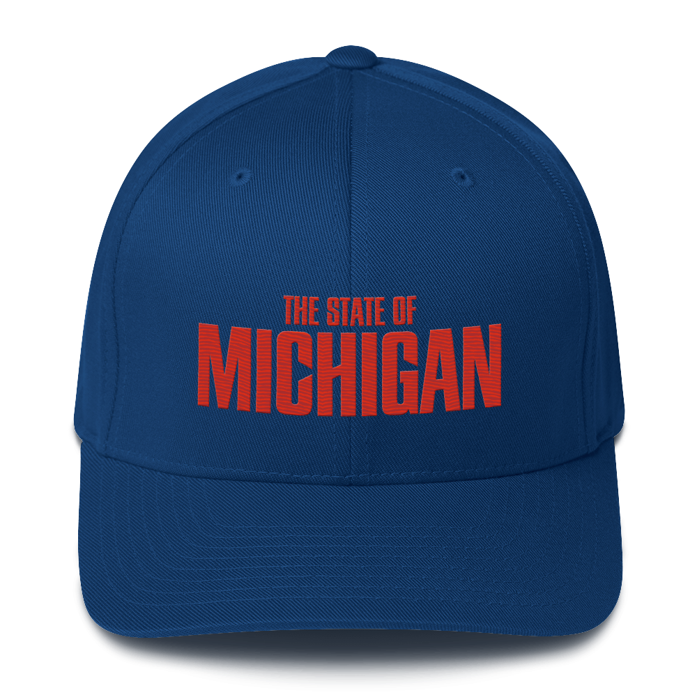 'The State of Michigan' Fitted Baseball Cap | Flying Superhero Parody