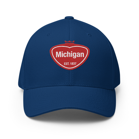 'Michigan EST 1837' Fitted Baseball Cap | Local Sodapop Parody