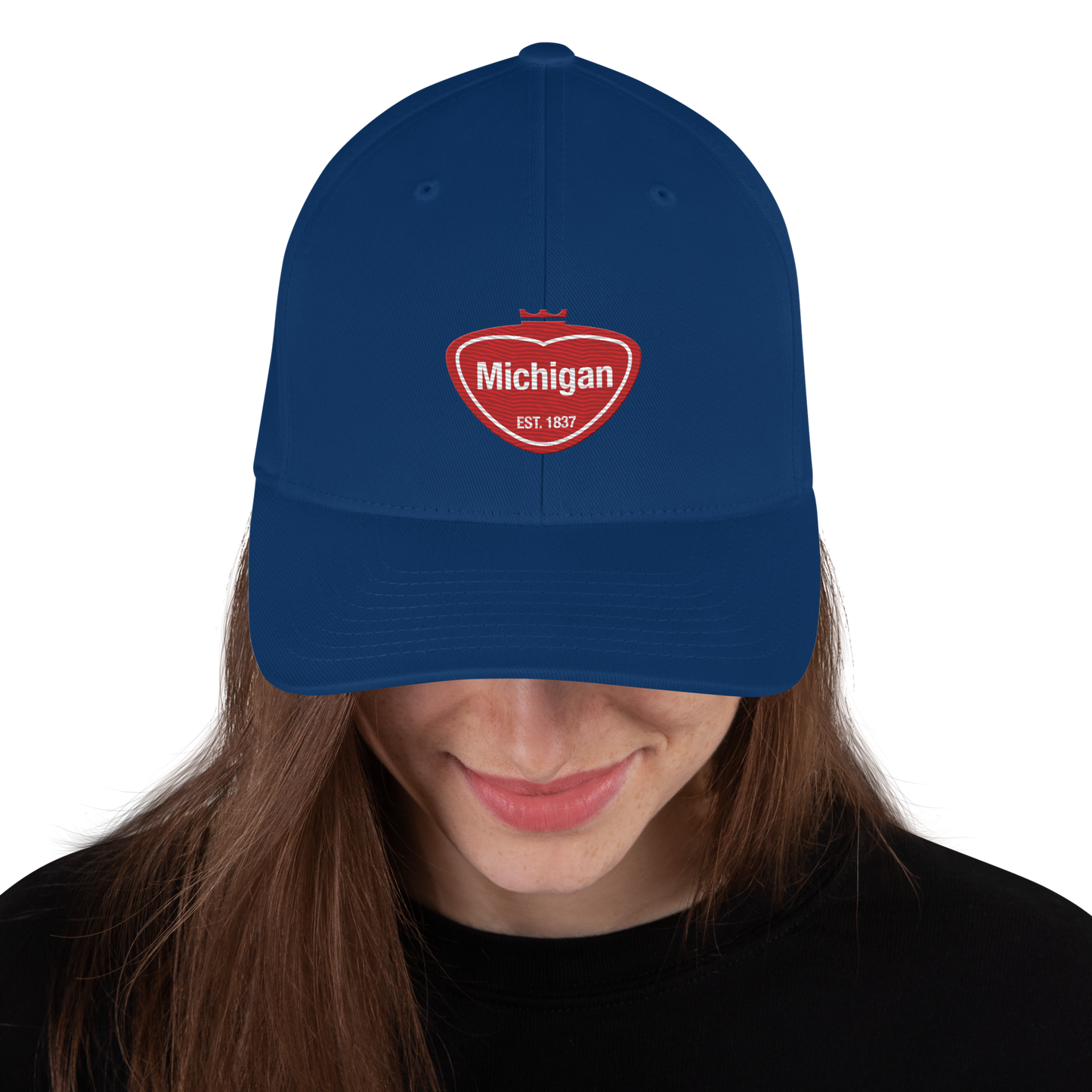 'Michigan EST 1837' Fitted Baseball Cap | Local Sodapop Parody