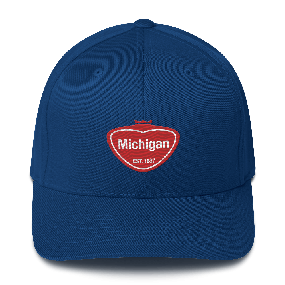 'Michigan EST 1837' Fitted Baseball Cap | Local Sodapop Parody