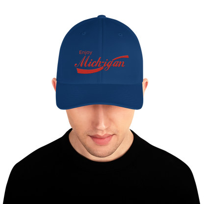 'Enjoy Michigan' Fitted Baseball Cap | Sodapop Parody