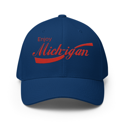 'Enjoy Michigan' Fitted Baseball Cap | Sodapop Parody